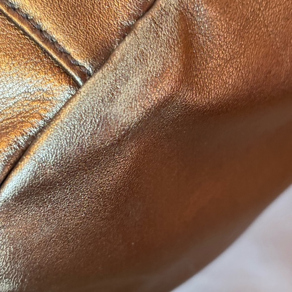 COACH Madison Lynn Satchel F17092 Metallic Bronze Leather Hobo - Picture 13 of 15